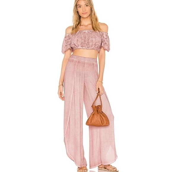 New Young Fabulous & Broke Palms Ombre Wide Leg Pants NWT Size Medium - Picture 4 of 12